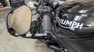 Motorcycle Bar End Mirrors Install & Review - Triumph Street Triple 675