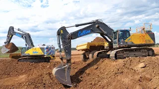 Volvo EC750E and EC950F Working Together