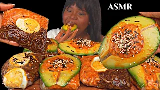 ASMR AVOCADO CREAMY SPICY CHEESE FIRE NOODLES WRAP MUKBANG |Eating Sounds| Talking | Vikky ASMR