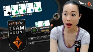 Top 5 Royal Flushes! | Online Poker - Texas Holdem | partypoker Team Online