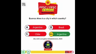 GK Questions | Quiz | UPSC, PPSC, FPSC | World Geography | #shorts | 12