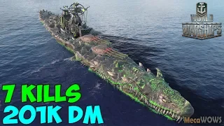 World of WarShips | Montana | 7 KILLS | 201K Damage - Replay Gameplay 4K 60 fps