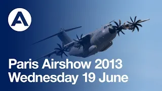 Paris Air Show 2013 - Wednesday 19 June, Airbus A380 and A400M Flying demos - uncut version