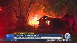 Vacant home goes up in flames in Detroit