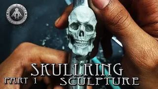 cara mengukir tengkorak menggunakan clay | oil based clay skull rings | polvo x craft