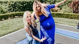 SAVANNAH JUMPS ON TRAMPOLINE WITH 9 MONTH PREGNANT FRIEND!