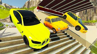 Cars VS STEEP STAIR & High Fall #3 - BeamNg Drive