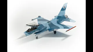 F-16N. Plastic 1:48 scale model from Tamiya (61106). Full build video