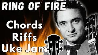 Johnny Cash Ukulele Lesson: "Ring of Fire"  (Chords, Mariachi Melody & Jam)