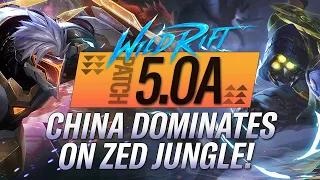 ZED JUNGLE IS DOMINATING IN WILD RIFT CHINA?! WHAT IS THIS DAMAGE PATCH 5.0A | RiftGuides | WildRift