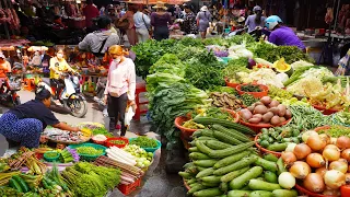 Cambodian food markets, massive food tour, food scene compilation