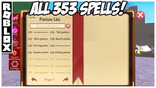 All 353 Spells in Wacky Wizards! (All Potion Book Recipes + Ingredients) [ROBLOX]