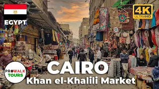 Cairo's Khan el-Khalili Walking Tour (4K/60fps)