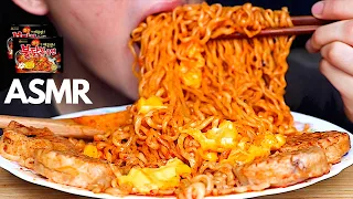 ASMR CHEESY SPICY FIRE NOODLE + FISH CAKES (Eating Sound) | MAR ASMR