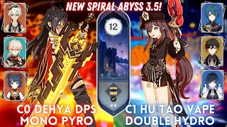 NEW SPIRAL ABYSS 3.5 1ST CLEAR! C0 Dehya Mono Pyro & C1 Hu Tao Double Hydro | Floor 12 - 9⭐