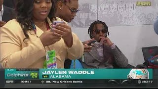 Dolphins select Jaylen Waddle with the 6th overall pick