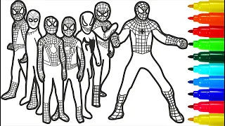 Venom Spiderman Force Group Coloring pages