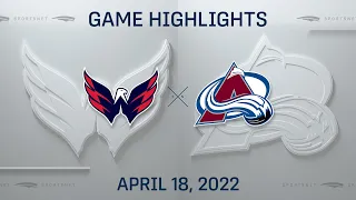 NHL Highlights | Capitals vs. Avalanche - Apr 18, 2022