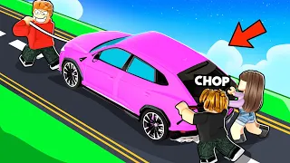ROBLOX CHOP PUSHES CARS IN PUSH THE CAR ON MOUNTAIN SIM