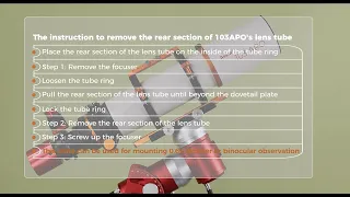 The instruction to remove the rear section of 103APO's lens tube