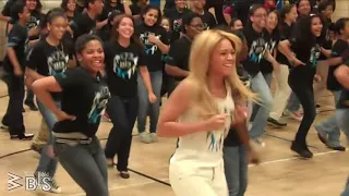 Beyonce surprises students   Let's Move! Flash Workout for New York City   YouTube