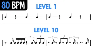 Rhythm Exercises for Musicians at 80 BPM 🎵