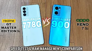 Oppo Reno 7 vs Realme GT Speed Test Comparison🔥🔥Snapdragon 778G 5G vs Dimensity 900 5G🤯