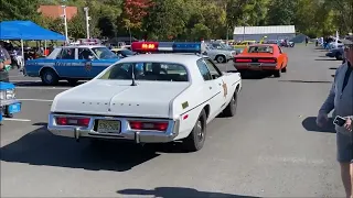 Dukes of Hazzard TV cars leaving the second annual New Jersey State Police car show