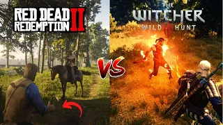 The Witcher 3 vs Red Dead Redemption 2 - Physics & Details Comparison