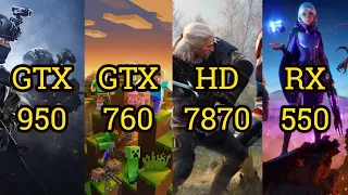 GTX 950 vs GTX 760 vs HD7870 vs RX 550 = 6 GAMES in 2021