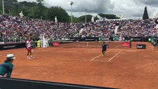 Pietrangeli First Row Court Level View - Novak Djokovic vs Nikoloz Basilashvili - ATP1000 Rome 2018