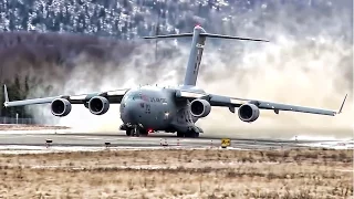 1st C-17 Globemaster Landing & Takeoff At Old Army Airfield
