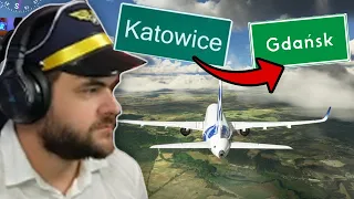 Lot Airbusem z Katowic do Gdańska + BONUS lądowanie -  Microsoft Flight Simulator