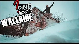 Делаю "One Foot Wall Ride" на сноуборде, мой первый опыт | Doing One Foot Wallride On Snowboard