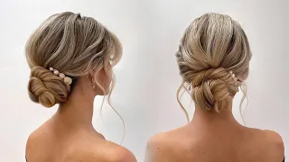 Low bun for medium hair