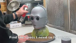 Paint and finish a C-3PO Helmet/Head Pt1