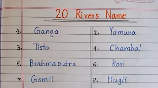 20 Rivers Name Of India | The Major Rivers In India | Rivers Name