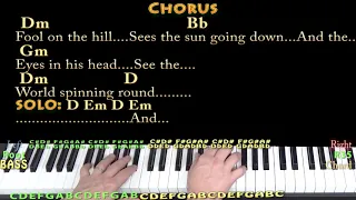 The Fool On The Hill (The Beatles) Piano Cover Lesson with Chords/Lyrics - Arpeggios