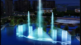 xuzhou largest water fountain dancing music fountain in the lake for the resort hotel