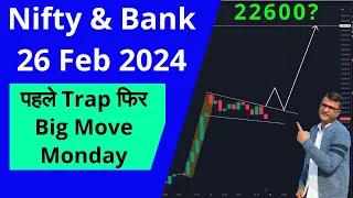 Nifty Prediction & Bank Nifty Analysis for Monday 26 February 24, Bank Nifty Tomorrow #niftyanalysis