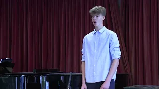 Welsh baritone Cai Thomas (16) sings Quilter’s Dream Valley | live