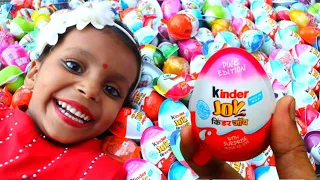 100 Yummy Kinder Surprise Egg Toys Opening - A Lot Of Kinder Joy Chocolate ASMR || part- 30