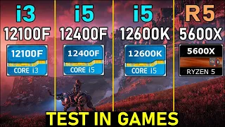i3 12100F vs i5 12400F vs 12600K vs 5600X - 7 Games Test | Tech MK