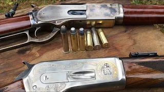 1876 Winchester Cimarron copy 50-95 Express 🆚 1886 Winchester 45-70 gov Big boy calibers