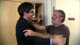 Jon Stewart is BACK ! .... Oliver,  Williams and Colbert come to Jon Stewart's aid .