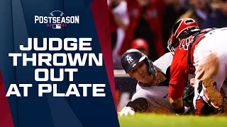 Key play of AL Wild Card Game?? Red Sox throw out Aaron Judge at plate after Stanton smash