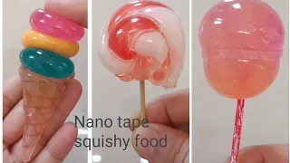 Diy food squishy with nano tape food part-1##youtube#craft