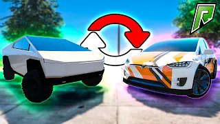 ПРЕВРАЩАЕМ TESLA CYBERTRACK В TESLA MODEL X! НОВЫЙ БОМБЕЗНЫЙ ЭЛЕКТРОКАР!(GTA 5 RP/RADMIR)