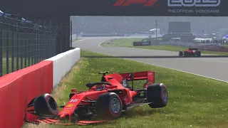 F1 2019 l Gameplay l Silverstone GP Race with Crash l [XBox One X 4K 60 FPS]