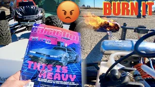 Traxxas Revo 3.3 Drives through FIRE 🔥 - New RC Car Action Magazine Destroyed - Nitrogang 4 EVER 👍🏻